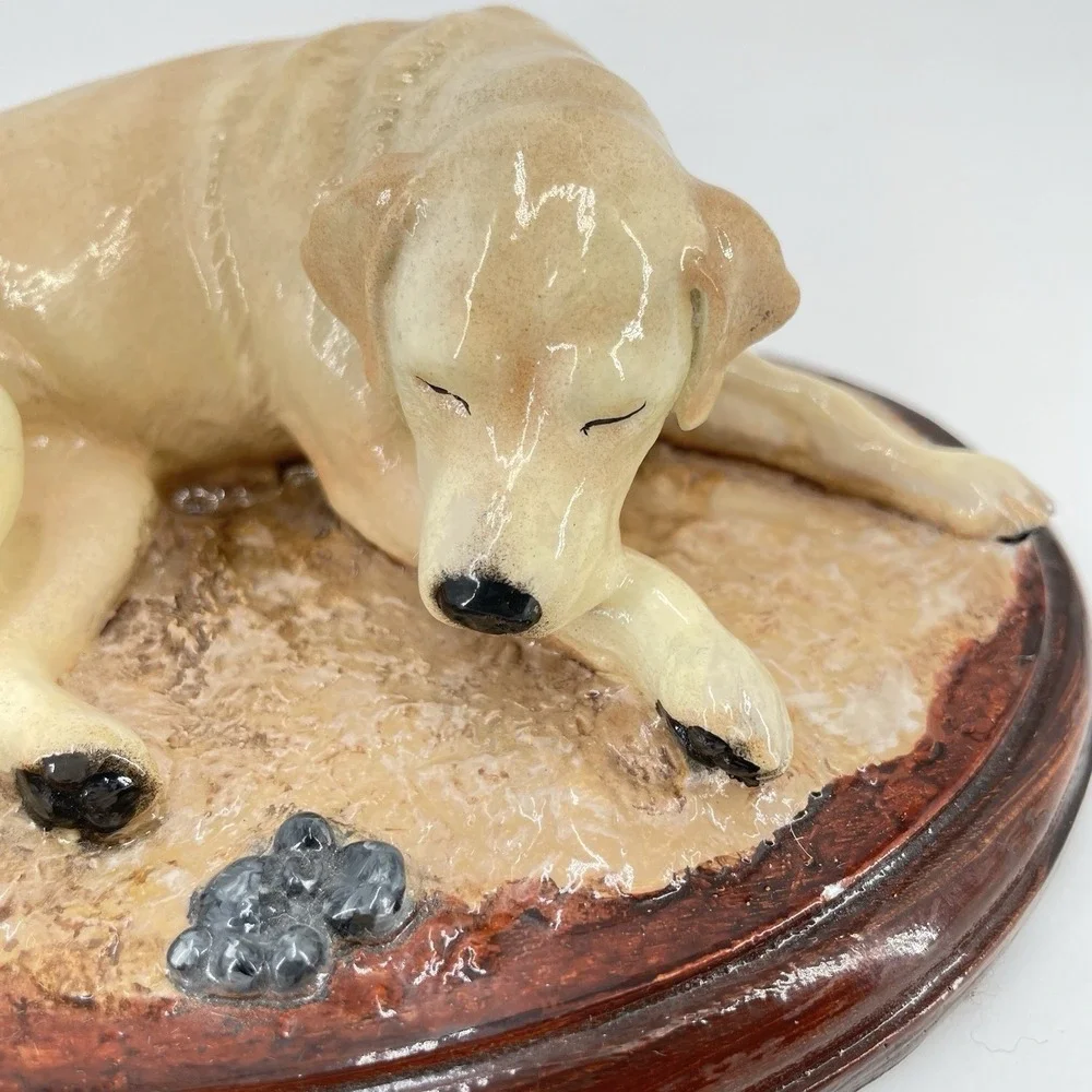 Limited Edition Sleeping Labrador Figure Hand Painted Dog Sculpture #74/1000
